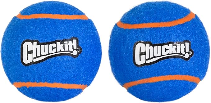 Chuckit! Squeaker Tennis Ball Dog Toy, X-Large (3.5 Inch Diameter) Pack of 2, for Breeds 100+ lbs