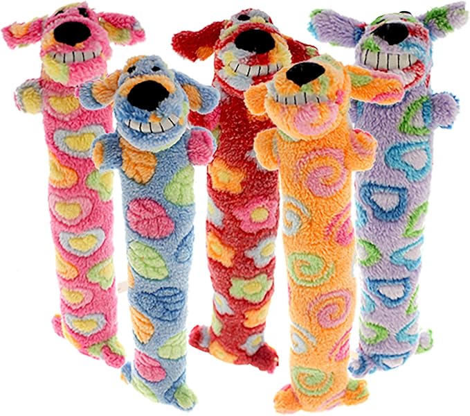Loofa Dog Breast Cancer Research 12" Medium Plush Patterned Dog Toy with Squeaker by Multipet