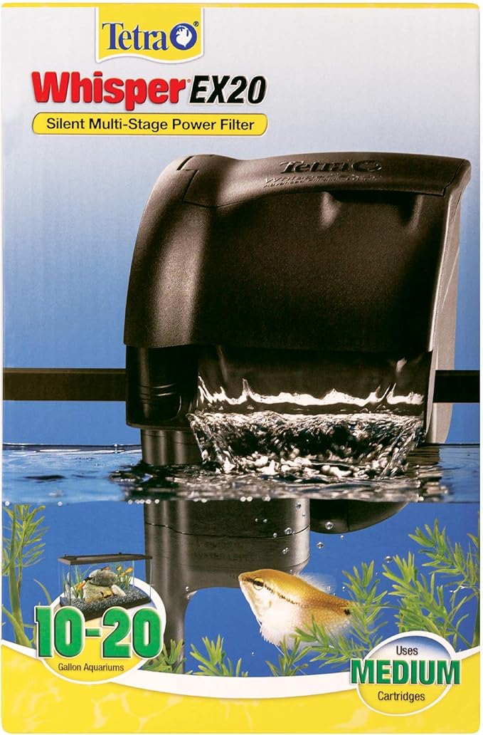 Tetra Whisper EX 20 Filter For 10 To 20 Gallon Aquariums, Silent Multi-Stage Filtration