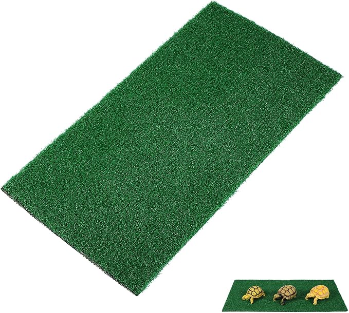 FAVOMOTO Artificial Grass Turf, Pet Turtle Aquarium Basking Platform Accessories Grass Lawn Reptile Ramp Terrace for Fish Tank Tortoise Resting Mat Garden Decoration