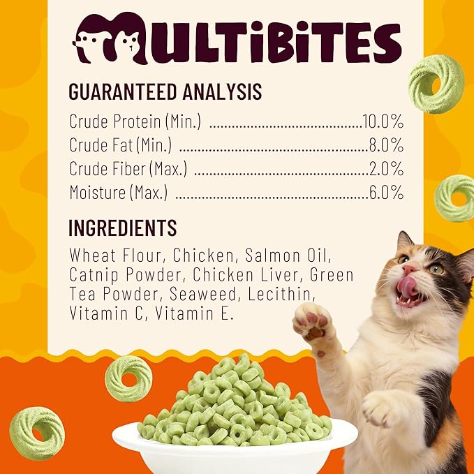 Catnip Cat Treats – Healthy Biscuits with Real Chicken, Vitamins & Catnip - Teeth Cleaning & Training Snacks for Indoor Cats (8 oz)