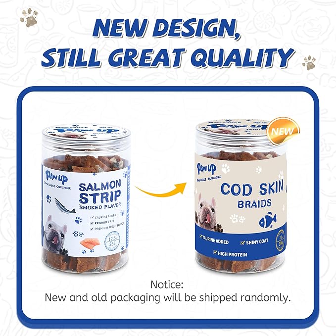 PAWUP Salmon Fillet Dog Treats, Salmon Jerky with Fish Skin, Healthy High Protein Snacks, Natural Omega 3-6, Low in Fat with Taurine,12.5oz (Smoked Flavor)
