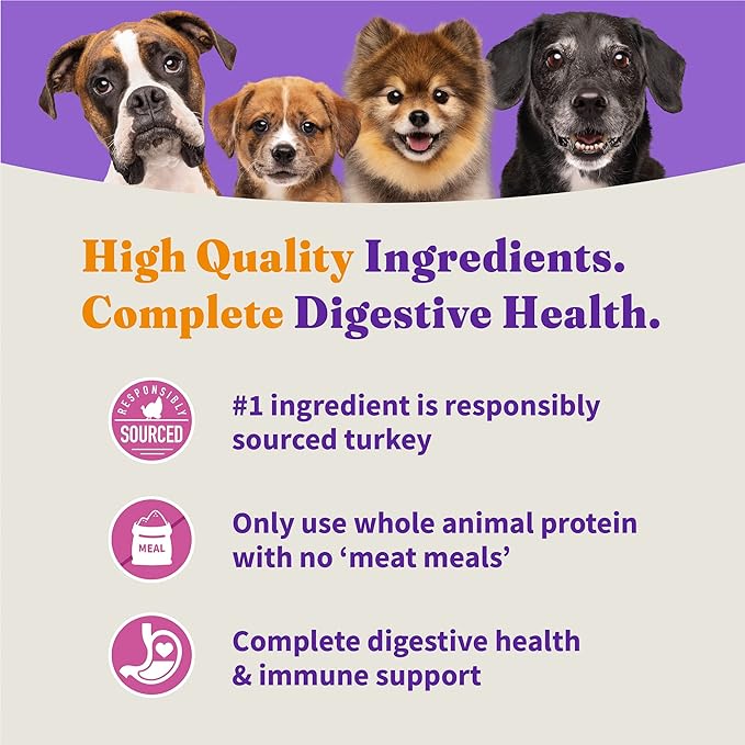 Halo Holistic Dog Food Cage Free Turkey & Sweet Potato Formula, Grain Free Dry Dog Food, For Healthy Weight Support, Kibble for Adult Dogs, 21 lb Bag
