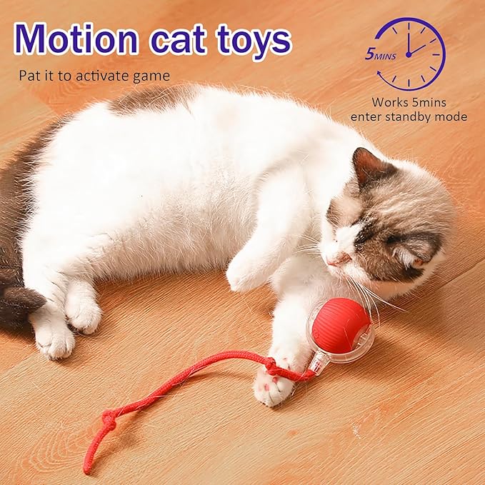 Interactive Rolling Cat Dog Ball - 2025 Upgraded Automatic Moving Cat Toys Ball Dog Toy Interactive,Smart Rolling Ball Toy Electric Balls Toys for Bored Indoor Dog/Cat (Green)