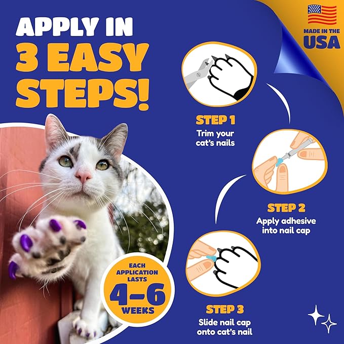 Feline Soft Claws Nail Caps Med Black