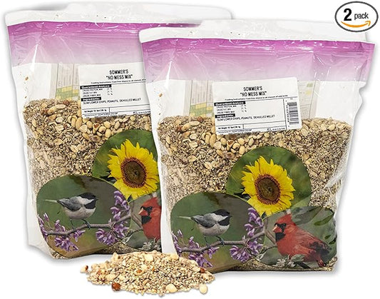 No Mess Wild Bird Seed – 2 Pack (10 lb Bags) Hull Free Sunflower Chip & Peanut Bird Feeder Blend