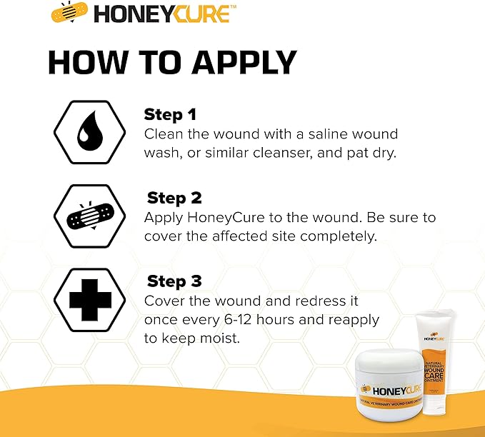 Natural Veterinary Ointment for Wound Care, Manuka Honey, for Dogs, Cats, & Horses, 1oz. Tube