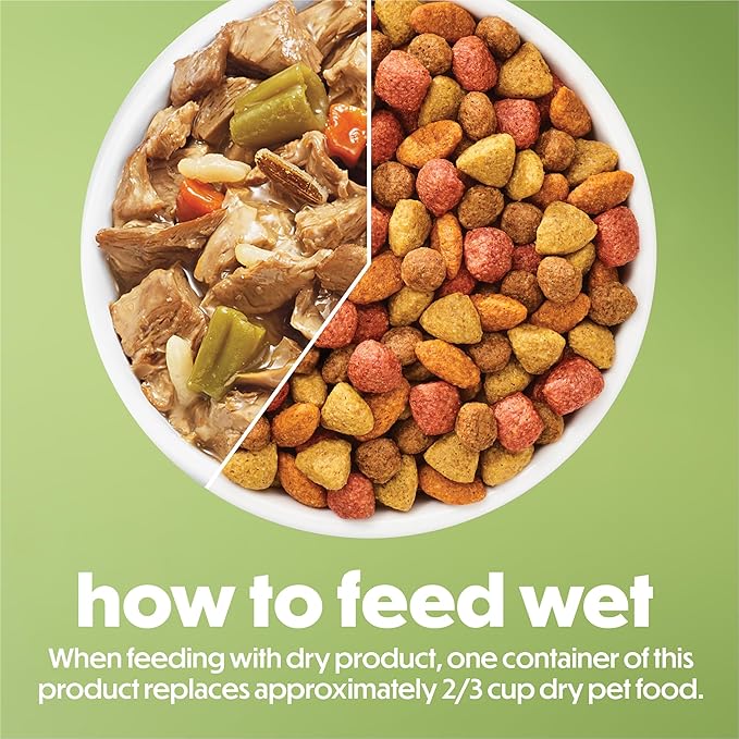 Purina Beneful Dog Food Freshly Prepared Meals Simmered Chicken Medley with Carrots, Green Beans, and Wild Rice - (Pack of 8) 10 oz. Tubs