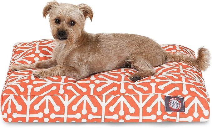 Orange Aruba Small Rectangle Indoor Outdoor Pet Dog Bed With Removable Washable Cover By Majestic Pet Products