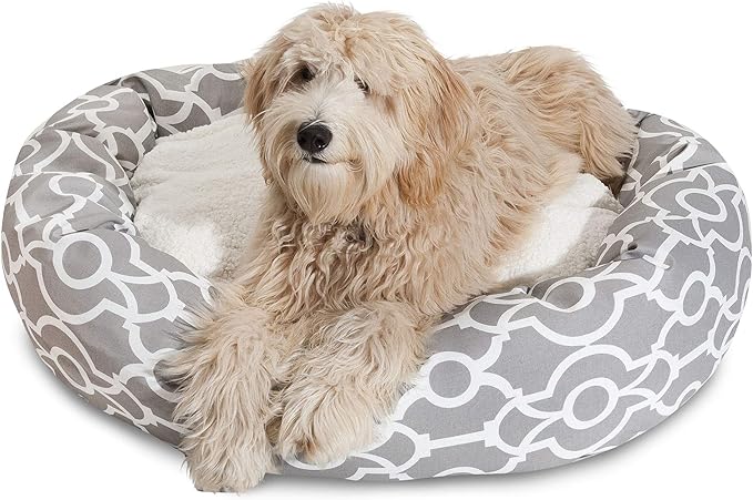 Majestic Pet 24" Athens Gray Sherpa Bagel Bed