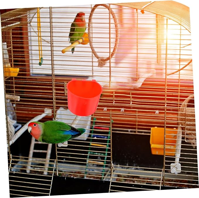 4Pcs Thickened Hanging Bird Cage Feeding Cups Space Saving Pet Water Bowls for Small Animals Easy Installation for Birds and Rabbits