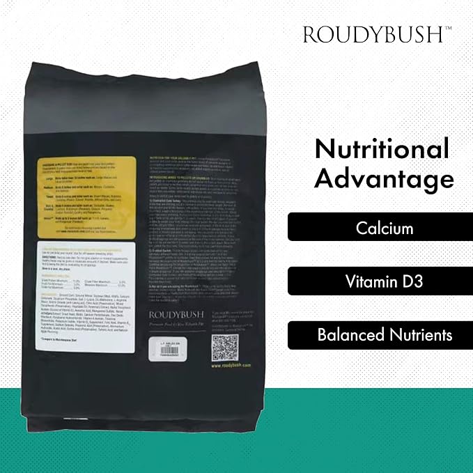 Roudybush Low Fat Food for Adult Birds & Chicks - Scientifically Formulated Bird Feed - Bird Food Pellets w/ Corn, Wheat, Soy & More - Nutritious & Healthy Feed for Birds (Nible, 25lb)
