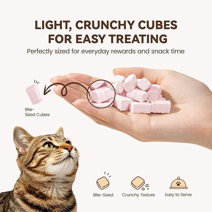 Freeze-Dried Kitten Treats with Goat Milk & Chicken – Cranberry Added for Urinary Tract Support & Digestive Comfort, Healthy Snacks Love By Adults & Seniors (2.5 oz)