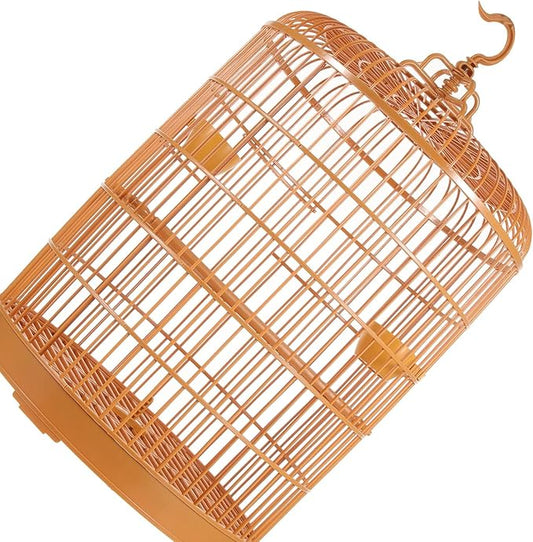 Plastic Hanging Bird Cage Round Dome Top Small Vintage Plastic Birdcage for Parakeets and Cockatiels Indoor Outdoor Pet Bird Cage and Travel