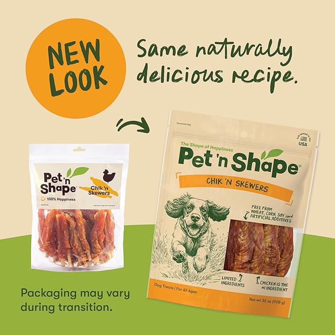 Pet 'n Shape Chik 'n Skewers – Chicken Wrapped Rawhide Dog Chew