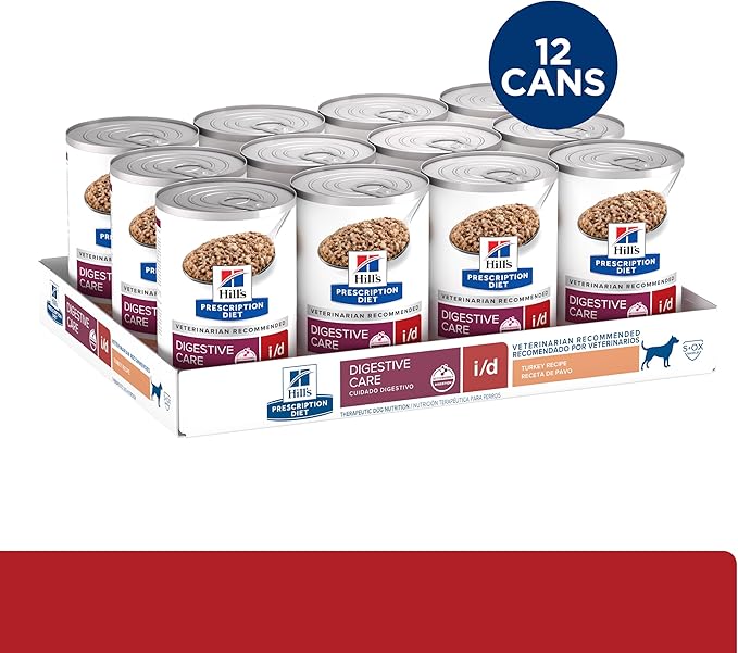Hill's Prescription Diet i/d Digestive Care Wet Dog Food, Turkey, 13 oz. Cans, 12-Pack