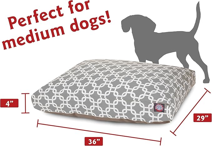 Gray Links Medium Rectangle Indoor Outdoor Pet Dog Bed With Removable Washable Cover By Majestic Pet Products