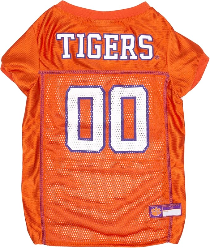 Pets First NCAA College Clemson Tigers Mesh Jersey for DOGS & CATS, X-Small.Licensed Dog Jersey with your Favorite Football/Basketball College Team