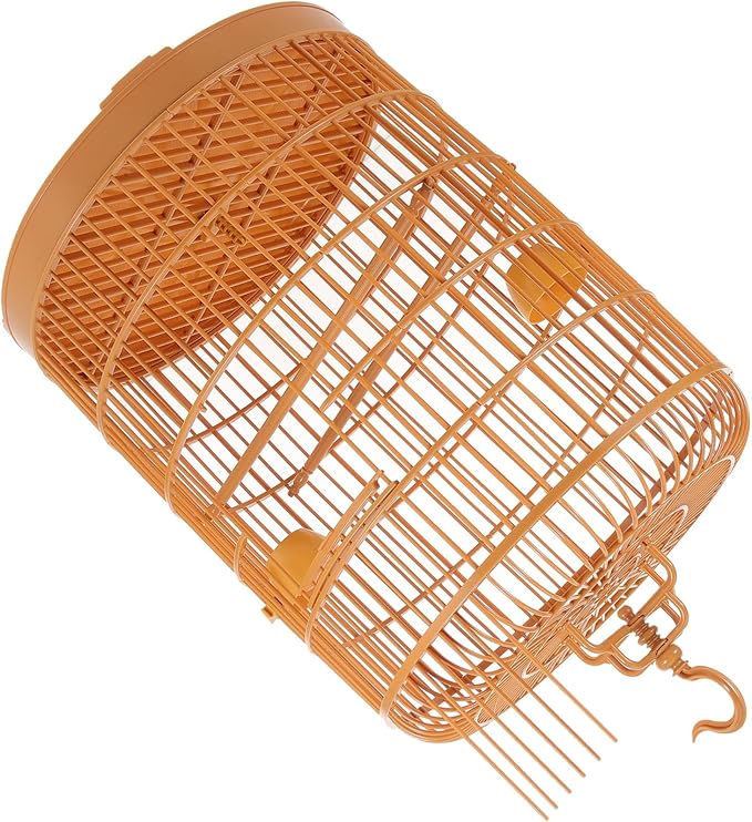 LIOOBO Hanging Bird Cage for Small Animals and Birds Durable Plastic Round Door Suitable for Parakeets Conures Hamsters and Small Pets