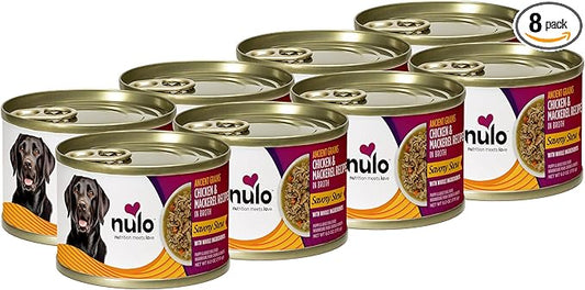 Nulo Ancient Grains Savory Stew with Whole Ingredients Puppy & Dog Food, Chicken and Mackerel in Broth, 6.0 Ounce, 8 Cans