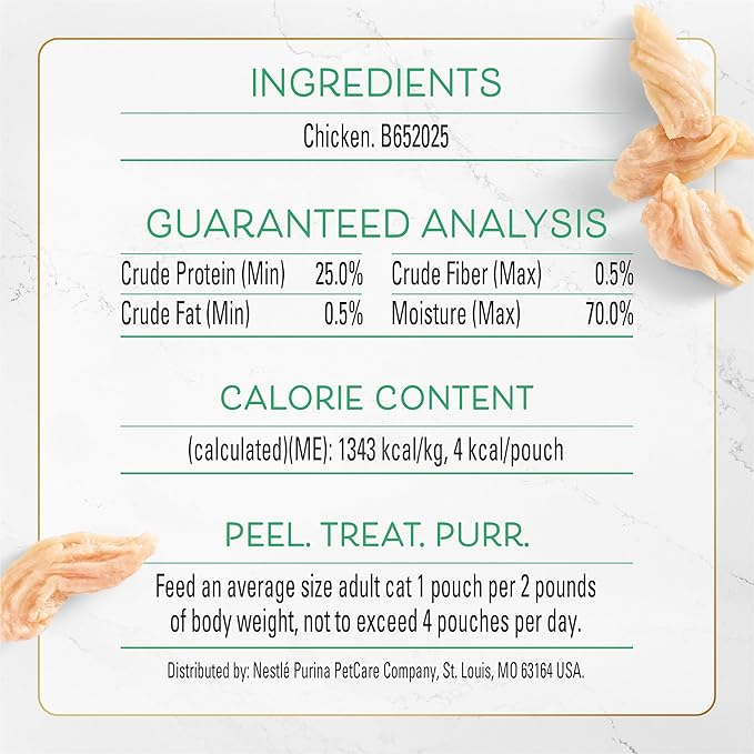 Purina Fancy Feast Natural Cat Treats, Purely Natural Hand-Selected Chicken - (Pack of 5) 10 ct. Pouches