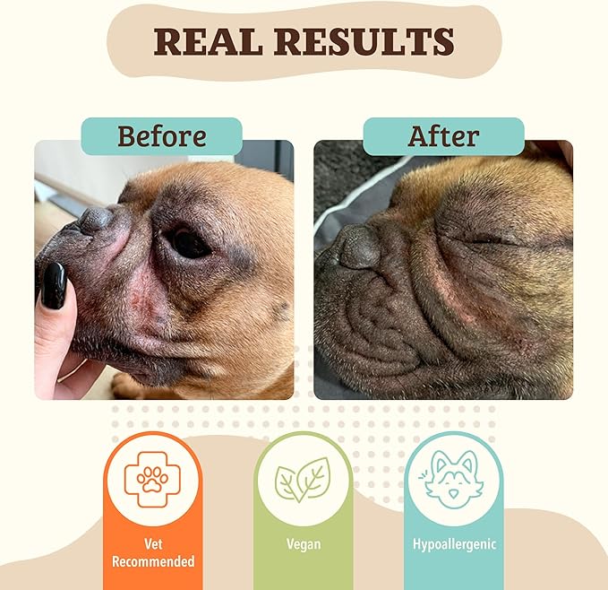 Natural Dog Company Wrinkle Balm for Dogs – Dog Wrinkle Balm for Skin Folds, Facial Creases & Wrinkles, Lick-Safe Wrinkle Cream for Bulldogs, Pugs & Bully Breeds, Daily Skin Care, 0.15 oz Stick