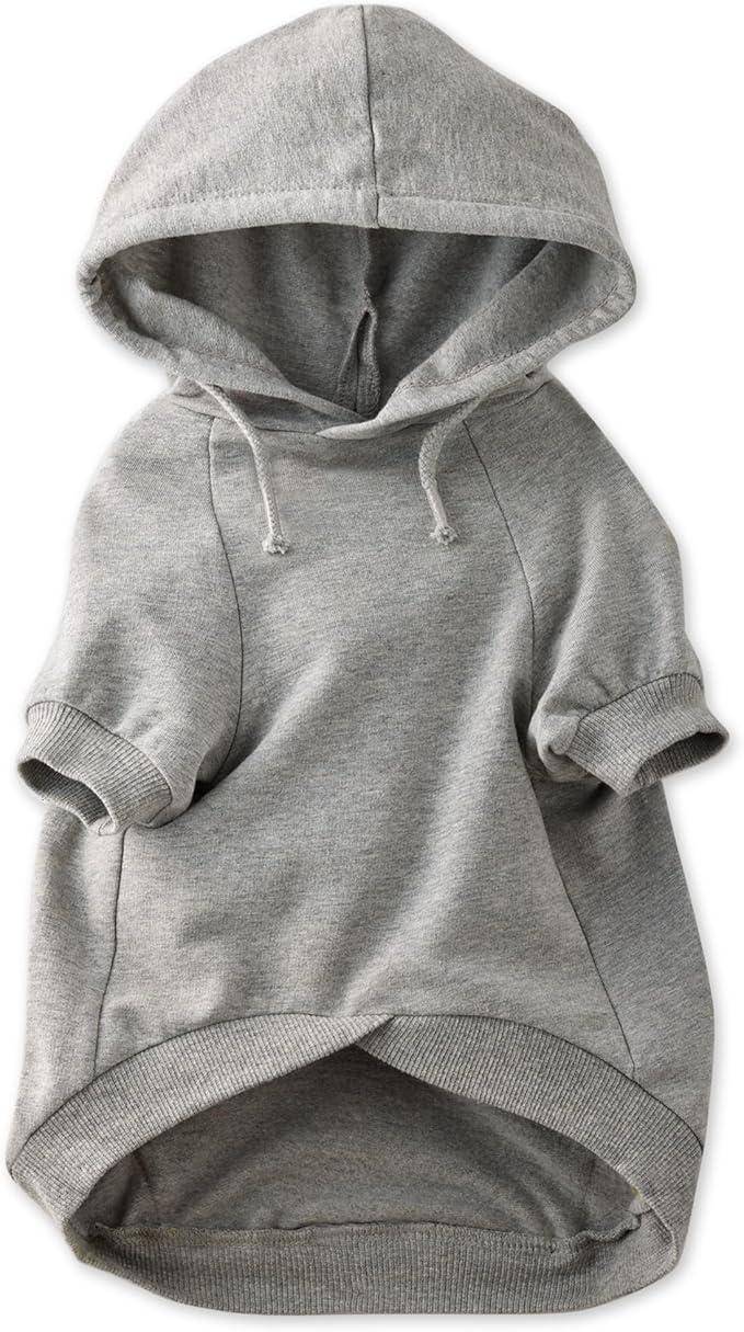 Pet Passion Rocky – The Original Lightweight Hooded Tee 100% Organic Cotton Dog Hoodie Pet Coat Sweater for All Sized Dogs, Gray Heather, Large (40-60 lbs)