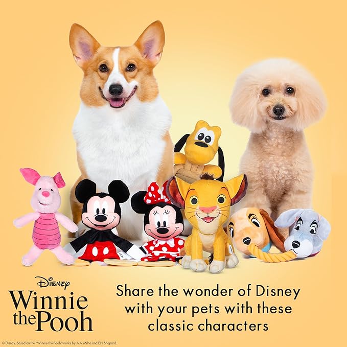Disney for Pets Winnie the Pooh: Piglet Plush Buddy for Dogs Dog Toys | Plushie Toy for Pets with Squeaker | Squeaky Fabric Fun-Plush for Pups, 9 Inch