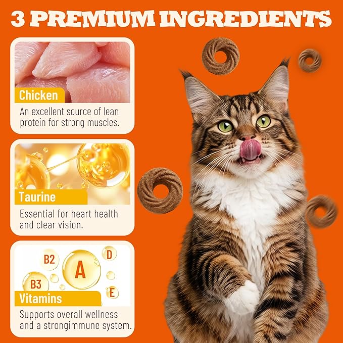 9 oz Cat Multivitamin Treats Vitamins for Cats Chicken Flavor Cat Training Treats Cat Treats for Indoor Cats