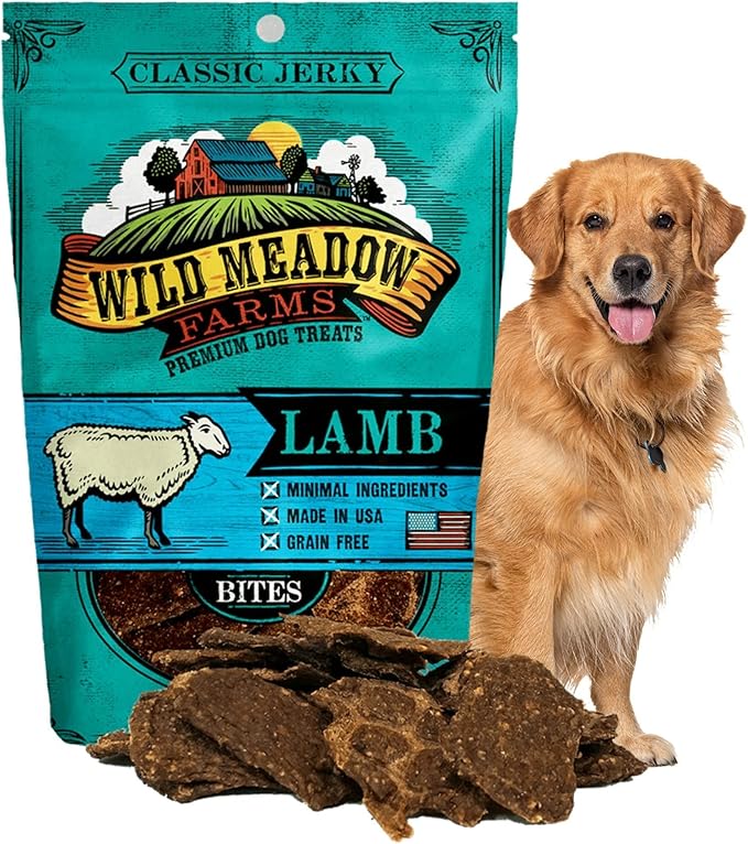 Classic Lamb Bites, Soft Jerky Treats for Dogs, Grain-Free & All-Natural, Ideal for Training, Portioning, and High-Value Rewards for All Breeds & Ages - 3.5 Ounce Pouch