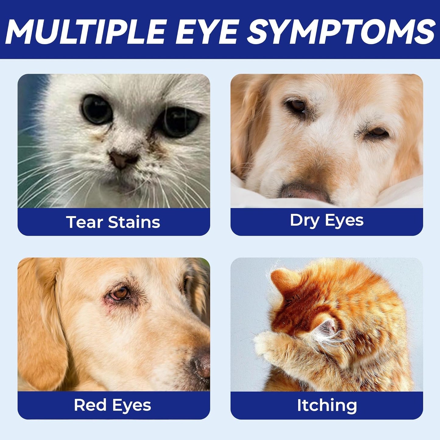 Wellix PET Dog Eye Drops, Eye Drops for Dogs&Cats, Dog Eye Infection Treatment to Soothe Eye Allergy, Soothe Dry Eyes Pink Eyes, Dog Tear Stain Cleaner-60ml