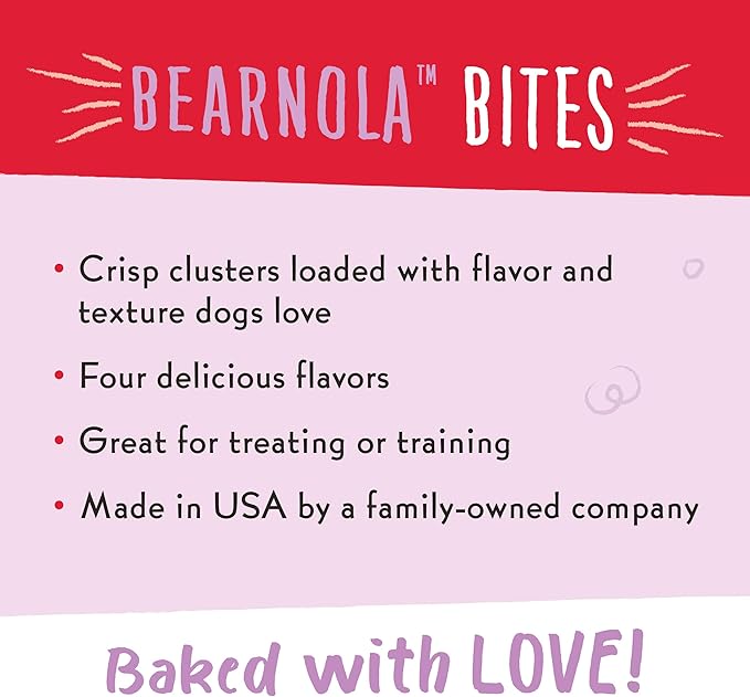 Charlee Bear Bearnola Bites Dog Treats, Cranberry Cobbler Flavor, 8oz (Pack of 2)