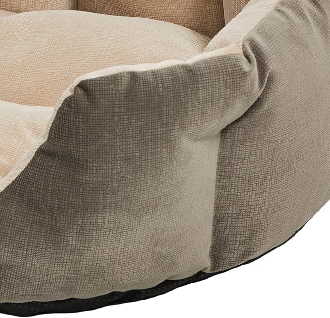 MidWest Homes for Pets QuietTime Deluxe Tulip Nesting Pet Bed, Gray/Tan, Small
