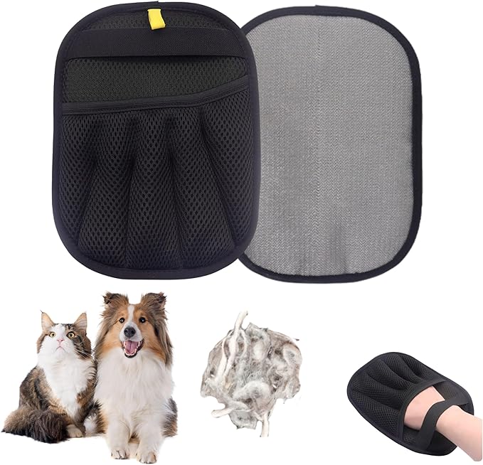 Pet Hair Remover Glove for Dogs and Cats, Reusable Grooming Mitt, Deshedding Hair Removal Brush for Furniture, Carpet, Couch and Car Seat Cleaning, Gentle Soft Pet Grooming Tool