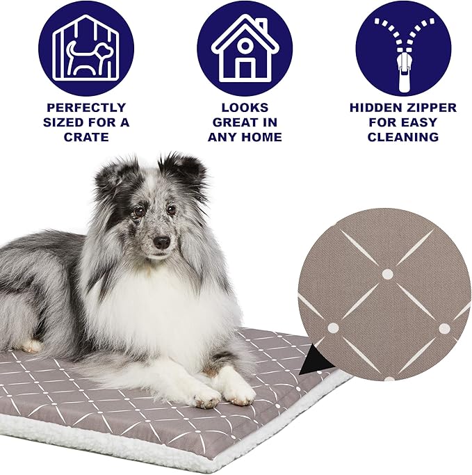 MidWest Homes for Pets Quiet Time Couture Paxton Pet Bed with Removable Pillow Cover, Mushroom, 24"