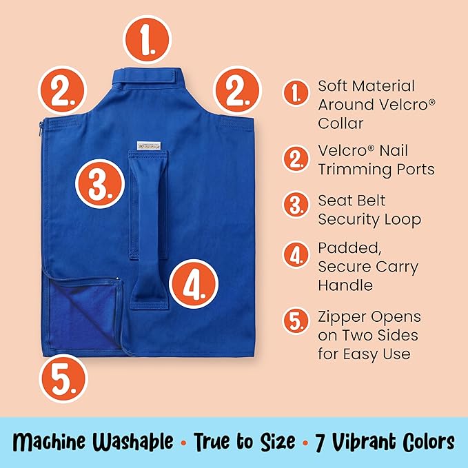 Cat-in-the-Bag Cozy Comfort Carrier - Large Cobalt Blue Cat Carrier Soft for Grooming, Vet Visits, Medication Administration, Dental Care, Nail Trimming, and Car Travel