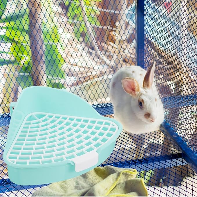 Sosoport Pet Potty Trainer Litter Box Mat for Small Animals Corner Cat Dog Rabbit Guinea Pig Indoor Potty Training Aid