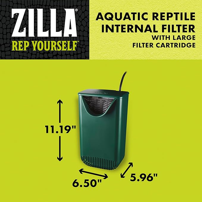 Zilla Aquactic Pet Reptile Internal Water Filter, For Up To 40 Gallons of Water