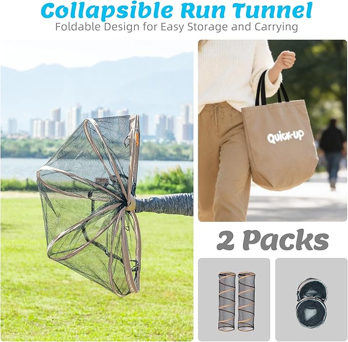 Cat Furniture for Indoor and Outdoor Playpen Portable Cat Tunnels, Kennel Enclosure,Portable Catio for Indoor Cats, Dogs & Small Animals,Easy Connected with Tents or Cubes,2 Packs.