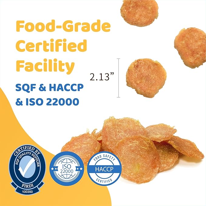 iPaw Chicken Chips Dog Treats for Puppy Training, All Natural Human Grade Dog Treat, Hypoallergenic, Easy to Digest (Chicken Chips)