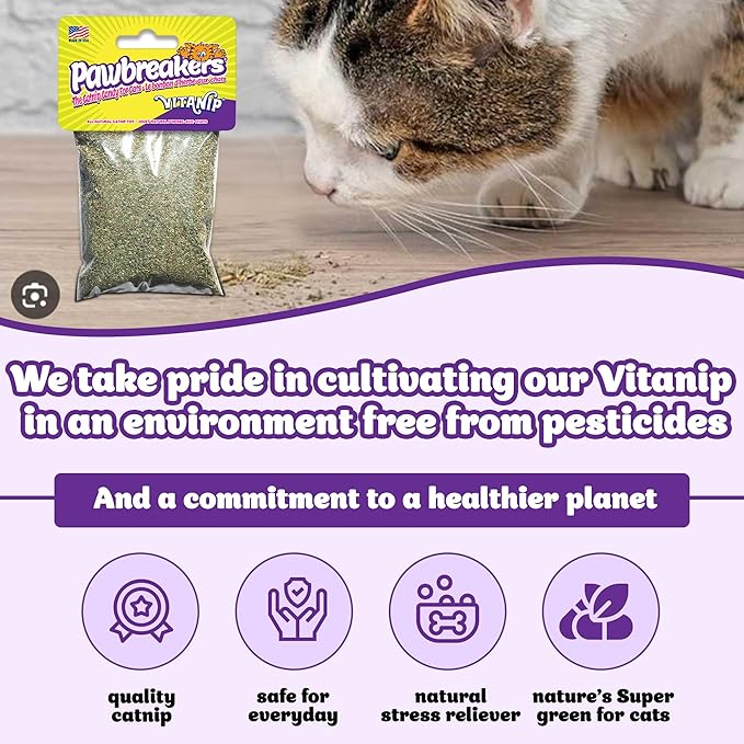 Pawbreakers® Vitanip® Catnip Cat Treats & Toys - Diamond V® Feline Nutritional Supplement – Safe & postbiotic Catnip for Cats | Cat Treats | Made in USA