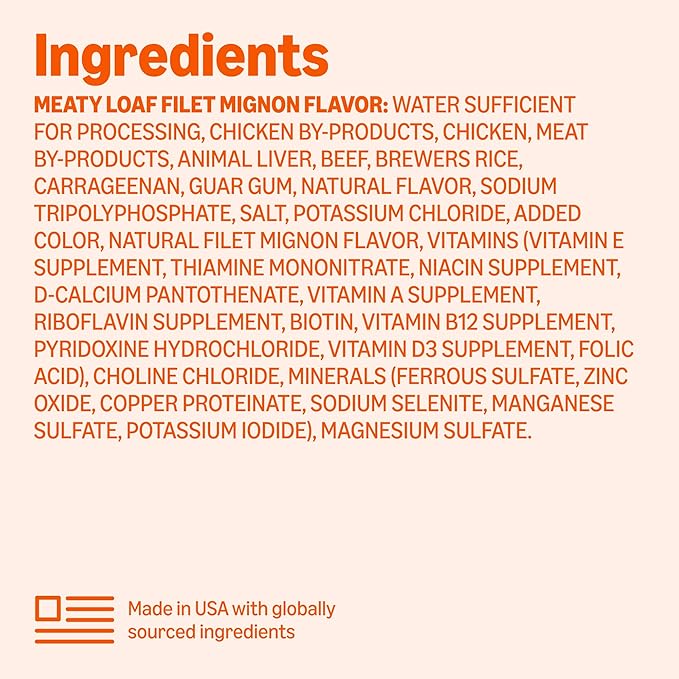 Amazon Basics Wet Dog Food Meaty Loaf Variety Pack, Filet Mignon Flavor and Chicken & Rice Dinner, Made with Real Chicken and Beef, 13.2 oz can, (6 cans of Each Flavor, 12 cans in Total)