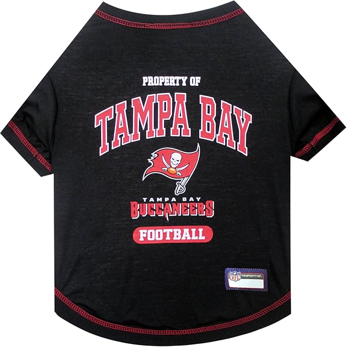 NFL Tampa Bay Buccaneers Dog T-shirt X-Small. - Licensed Shirt for Pets Team Colored with Team Logos- Premium Stretchable Materials for the comfort of your Dog & Cat
