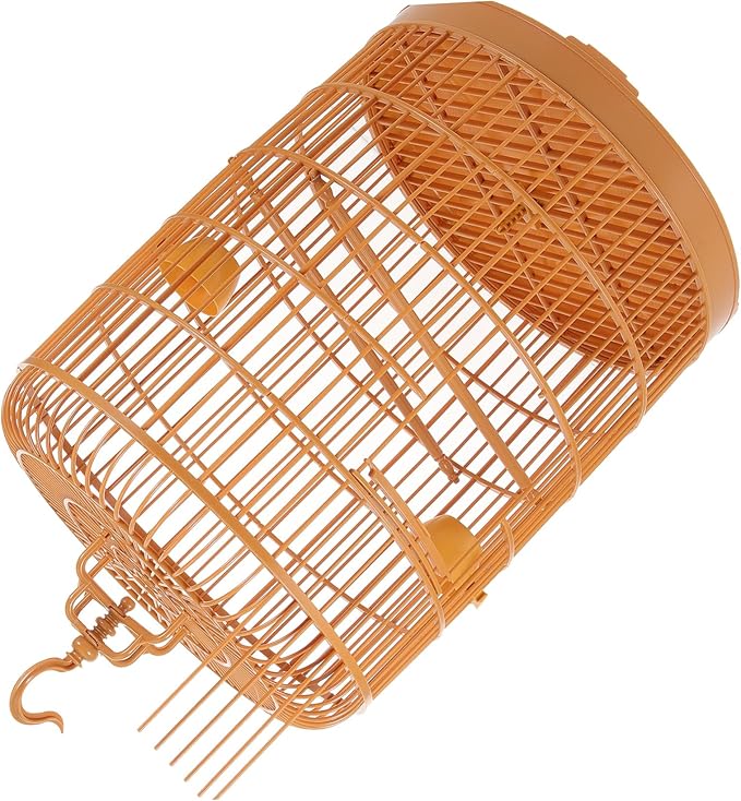 VANZACK Plastic Hanging Bird Cage Round Shape Durable Small Animal Cage Decor for Parrots and Parakeets Door Stylish Design Suitable for Pet Birds and Gifts