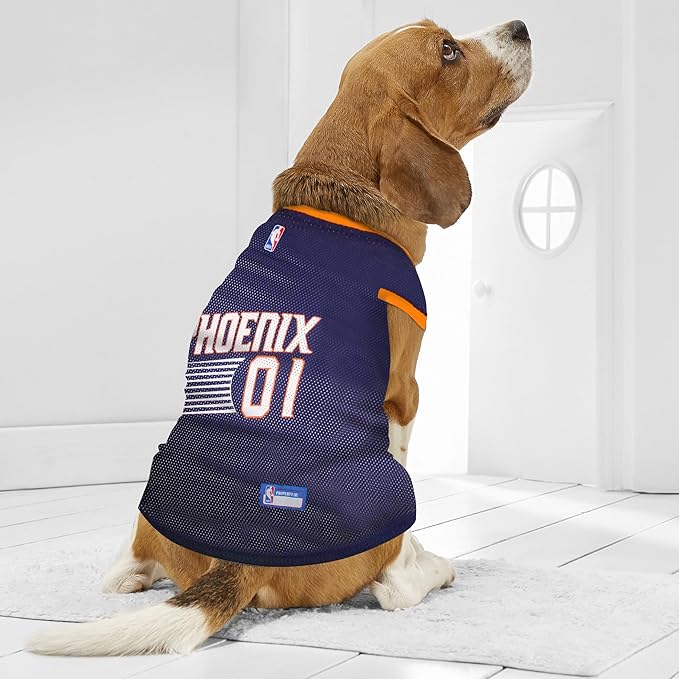 NBA PHOENIX SUNS DOG Jersey, X-Small - Tank Top Basketball Pet Jersey