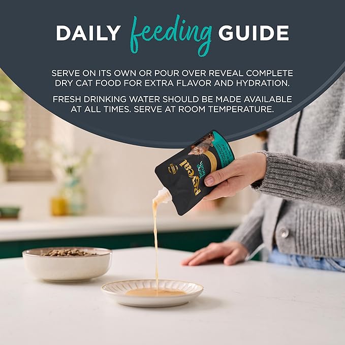 Reveal Natural Wet Cat Food, Limited and Natural Ingredients, Grain Free, High Protein with No Artificial Additives, Chicken Bone Broth with Chicken Breast (6 x 3oz Pouches)