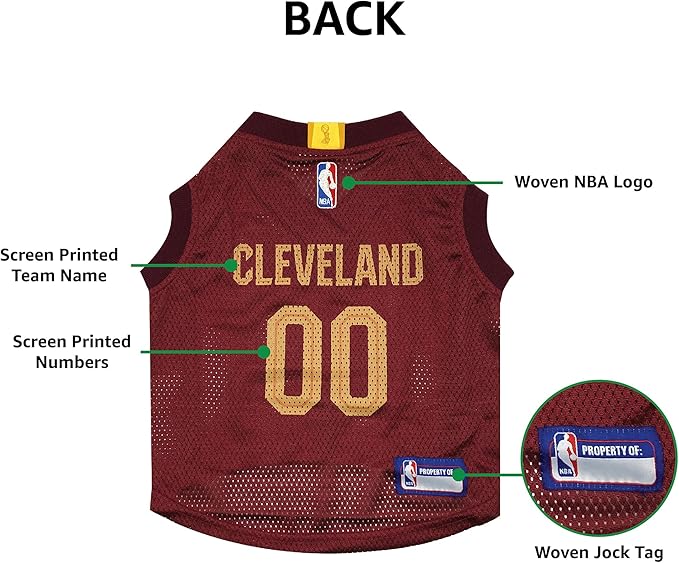 Pets First NBA CLEVELAND CAVALIERS DOG Jersey, Medium - Tank Top Basketball Pet Jersey