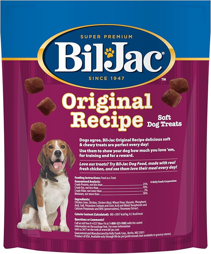 Bil-Jac Original Recipe Soft Dog Treats | Real Chicken Liver | 10 oz Resealable Bag (2-Pack)