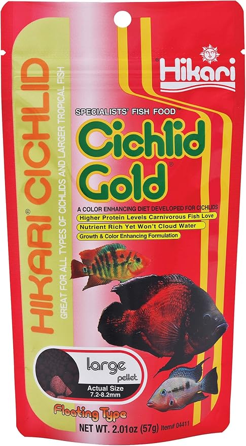 Hikari 2-Ounce Cichlid Gold Floating Pellets for Pets, Large