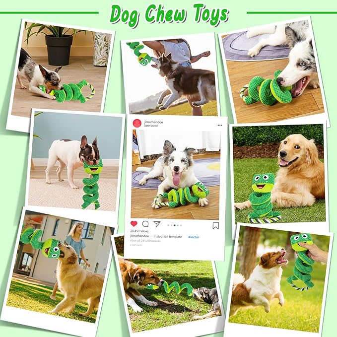 VIWIK Interactive Dog Squeaky Toys, Plush Dog Chew Toys for Large Medium Small Smart Breed, Puppy Toys for Boredom and Stimulating, Tug of War Toys to Keep Them Busy, Puppy Chew Toys for Teething